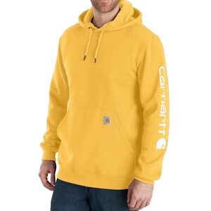 Carhartt Men’s Loose Fit Midweight Logo Sleeve Graphic Sweatshirt Yellow